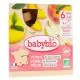 BABYBIO Fruits - Gourdes pomme, poire, pêche dès 6 mois 4x90g - Illustration n°1