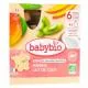 BABYBIO Fruits - Gourdes Kiwi Mangue Lait de Coco bio 4x90g dès 6mois - Illustration n°1