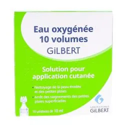 GILBERT Eau oxygénée 10 volumes 10 unidoses de 10ml