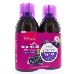 MILICAL Draineur ultra minceur saveur cassis lot de 2*500ml
