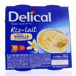 DELICAL HP HC Edulcorée - Riz au Lait saveur vanille note de caramel 4x200g