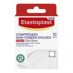ELASPOPLAST Compresses non-tissées douces stérile 7,5x7,5cm x10