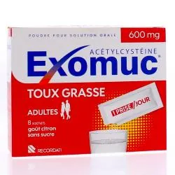 EXOMUC toux grasse 600mg x8 sachets