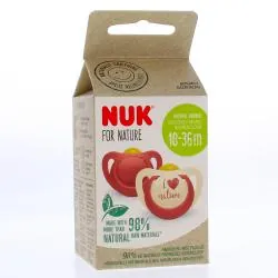 NUK For nature - Sucettes x2 18-36 mois rouge