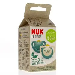 NUK For nature - Sucettes x2 18-36 mois vert
