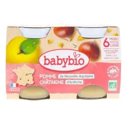 BABYBIO Fruits - Petits pots pomme / châtaigne dès 4 mois 2x130g