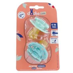 DODIE Gaïa - Sucettes duo ronde 6-36 mois vert / vert pastel