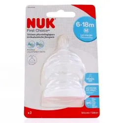 NUK First Choice Tétines physiologiques 6-18mois Taille M x2