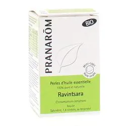 PRANAROM Perles d'huiles essentielle Ravintsara bio x30 perles