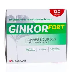 GINKOR Fort - jambes lourdes et crise hémorroïdaire boîte de 120 gélules