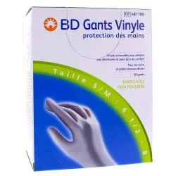 BD Gants vinyle Taille S/M x50 gants