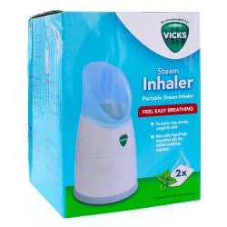 VICKS Inhalateur à vapeur portable + 2 Vapopads menthol inclus