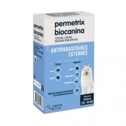 BIOCANINA Antiparasitaire externe - Permetrix chiens moyens x3 pipettes de 2,5ml