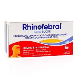 Rhinofebral sans sucre solution buvable x8 sachet poudre