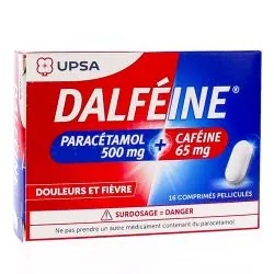 UPSA Dalféine Paracétamol 500mg Caféine 65mg x16 comprimés