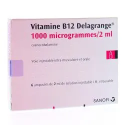 SANOFI Vitamine B12 Delagrange 1000µg/2ml x6 ampoules