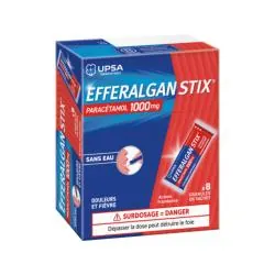 EFFERALGAN STIX 1g Granulés en sachet framboise x8 sachets