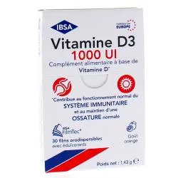 IBSA Vitamine D3 1000 UI 30 films orodispersibles