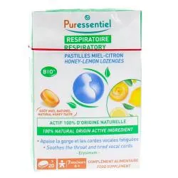 PURESSENTIEL Pastilles Respiratoire Gorge Miel-Citron bio x20