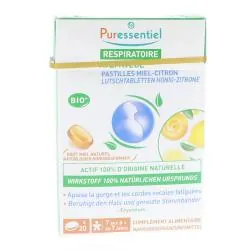 PURESSENTIEL Pastilles Respiratoire Gorge Miel-Citron bio x20