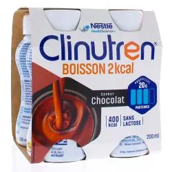 CLINUTREN HP/HC+ Boisson saveur chocolat 4x200ml