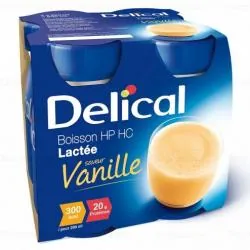 DELICAL HP HC Lactée Boisson saveur fraise 4x200ml
