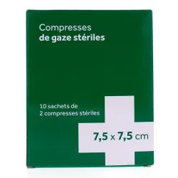 3M Compresses de Gaze Stériles 7.5x7.5 cm 10x2