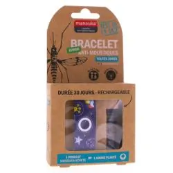 MANOUKA Bracelet anti-moustique Junior + 1 recharge 6ml espace