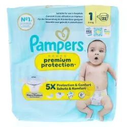 PAMPERS Baby dry 12h taille 1 - 2à5kg x22 couches