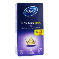 MANIX King size max - Préservatifs maximum confort 12 préservatifs + 2 offerts