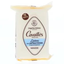 CAVAILLES Lingettes Intimes Antibactérien 15 lingettes