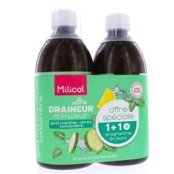 MILICAL Draineur Ultra goût Menthe, Citron, Concombre 500mlx2