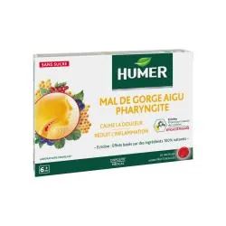 HUMER Mal de gorge aigu pharyngite fruits rouges 20 pastilles sans sucre