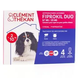 CLEMENT THEKAN Fiprokil Duo 67mg / 20mg solution pour petits chiens 4 pipettes