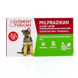 CLEMENT THEKAN Milprazikan 2.5mg / 25mg Comprimés antiparasitaire pour chiots et petits chiens x2