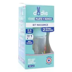 DODIE Kit Naissance Biberon avec tétines plate + ronde 0 - 6 mois 150ml