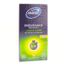 MANIX Endurance Time Control Préservatifs Lubrifiés Longue Durée x12
