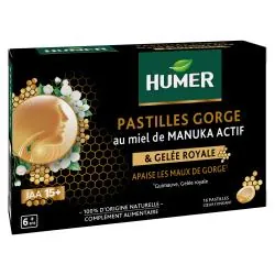 HUMER Pastilles gorge au miel de manuka actif & gelée royale x16