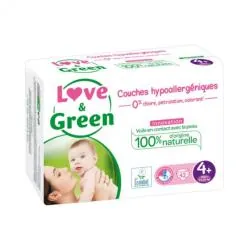 LOVE&GREEN Couches hypoallergéniques taille 4 - 7à14kg x44 couches