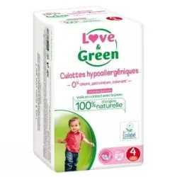 LOVE&GREEN Couches-Culottes Écologiques x16 taille 4 maxi 8 à 15 kg