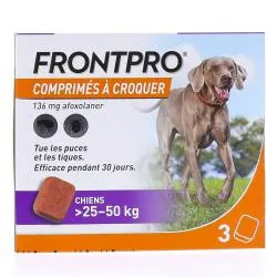 FRONTLINE Frontpro Comprimés Antiparasitaire chiens 25-50 Kg x3 comprimés