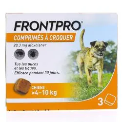 FRONTLINE Frontpro Comprimés Antiparasitaire chiens 4-10kg x3comprimés