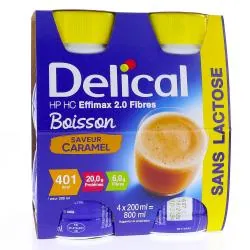 DELICAL Boisson sans lactose HP HC Effimax 2.0 Fibres Caramel 4x200ml