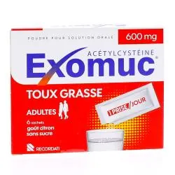 EXOMUC toux grasse 600mg x6 sachets