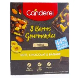 CANDEREL Barres Gourmandes Nuts chocolat & banane 3x31g