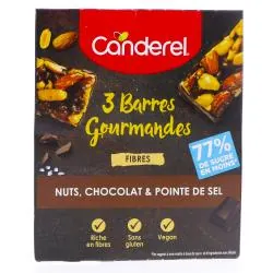 CANDEREL Barres Gourmandes Nuts chocolat & pointe de sel 3x31g