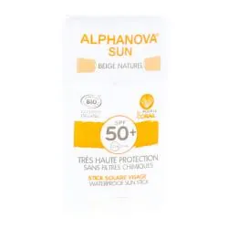 ALPHANOVA Sun - Stick solaire visage beige bio SPF50+