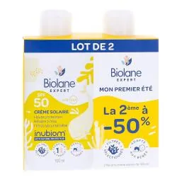 BIOLANE Mon premier été - Crème Solaire SPF50 Lot de 2 x 100 ml lot de 2*100ml