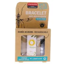 MANOUKA Bracelet anti-moustique Adulte + 1 recharge 6ml végétal