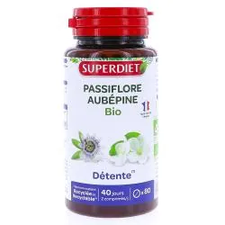 SUPERDIET Détente - Passiflore Aubépine Bio x80 comprimés